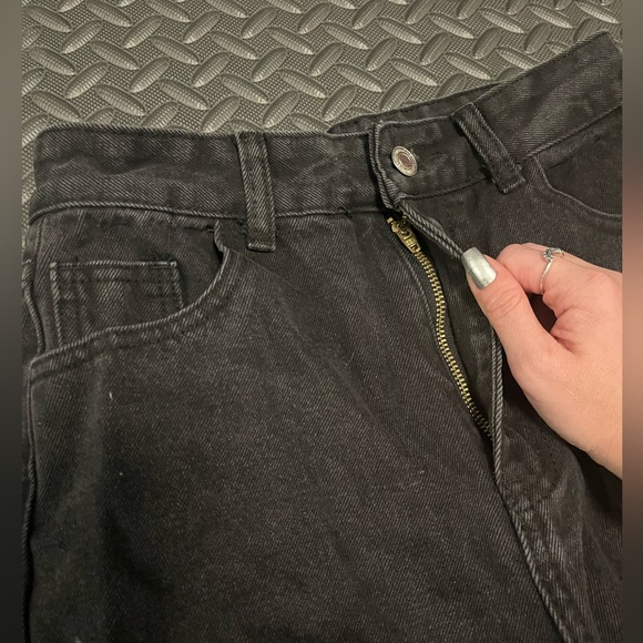 High Waisted Ripped Cut Out Black Jeans - Picture 4 of 4